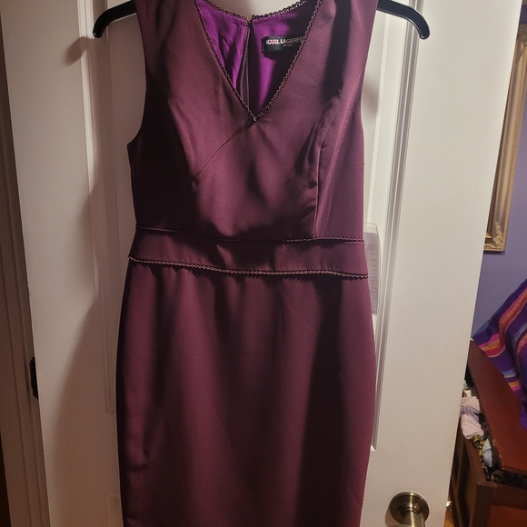 Karl Largfield Wine Dress - Picture 3 of 3